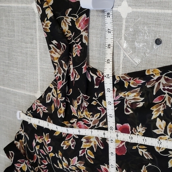 Nwot Caffe Marrakesh Floral Blouse Sheer High Low Hem, Size XL - Picture 7 of 13